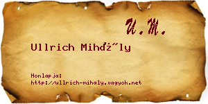 Ullrich Mihály névjegykártya